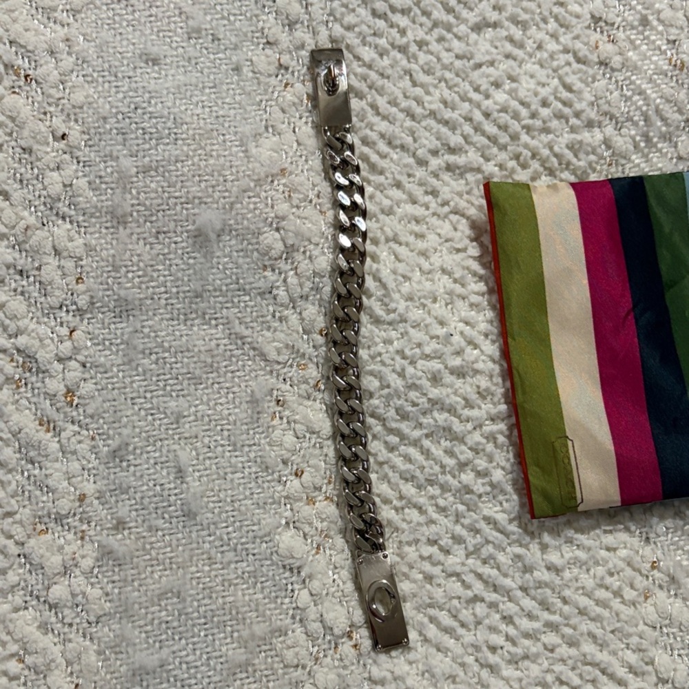 Coach Silver Chain Bracelet with Multicolor Pouch - Picture 3 of 4